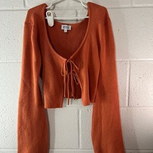 Beginning Boutique Rust Ribbed Sweater